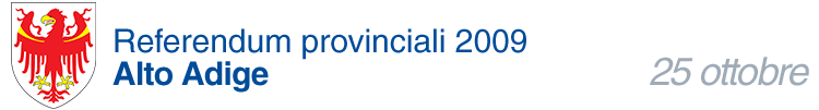 Referendum 2009 - Provincia di Bolzano | 25 ottobre 2009